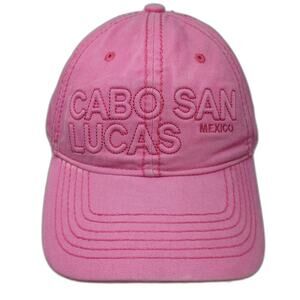 Caribbean Side Cabo San Lucas Mexico Pink Baseball Cap One Size Slideback Hat
